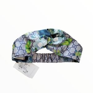 GUCCI SILK MONOGRAM BLOOMS PRINT HEADBAND